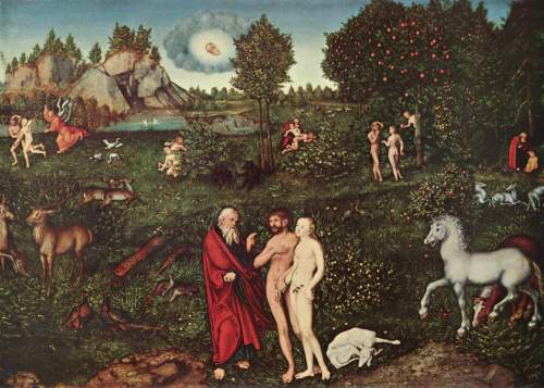 Adam and Eve in the garden of Eden, Lucas Cranach the Elder, 1530
